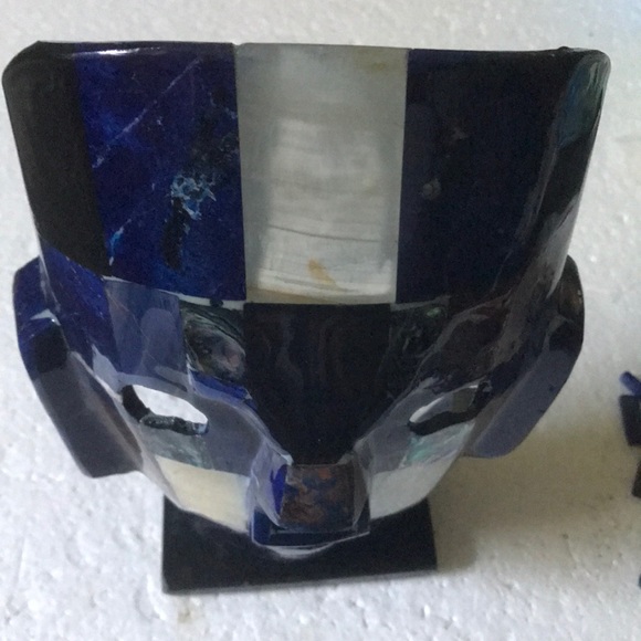 Antique Accessories - abalone mop lapis jasper mask